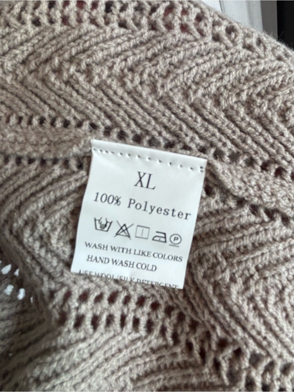 Grey Open Knit Wrap Cardigan with Tie Belt sz XL - Picture 8 of 8